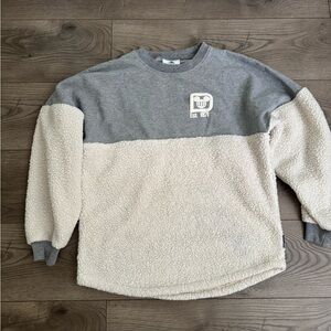 Disney Spirit Jersey Women’s Size Small Sherpa Teddy Fleece Sweater Top Pullover